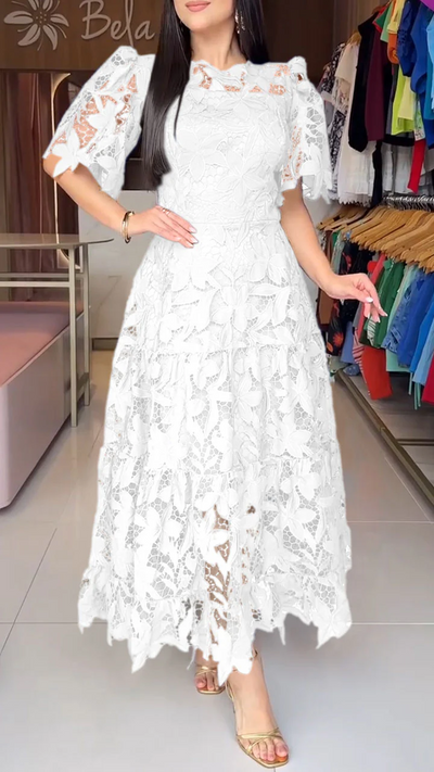 SofficeRicamo™ Abito Maxi con Bottoni Frontali