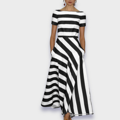 Janell - Chemise longue à rayures faites main