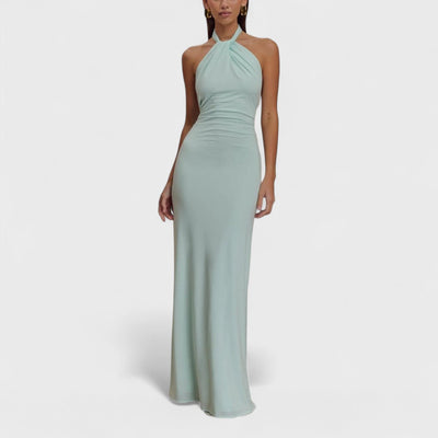 Klara – Abito curvy in seta con collo halter