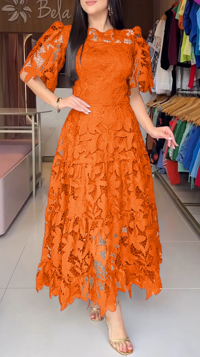 SofficeRicamo™ Abito Maxi con Bottoni Frontali